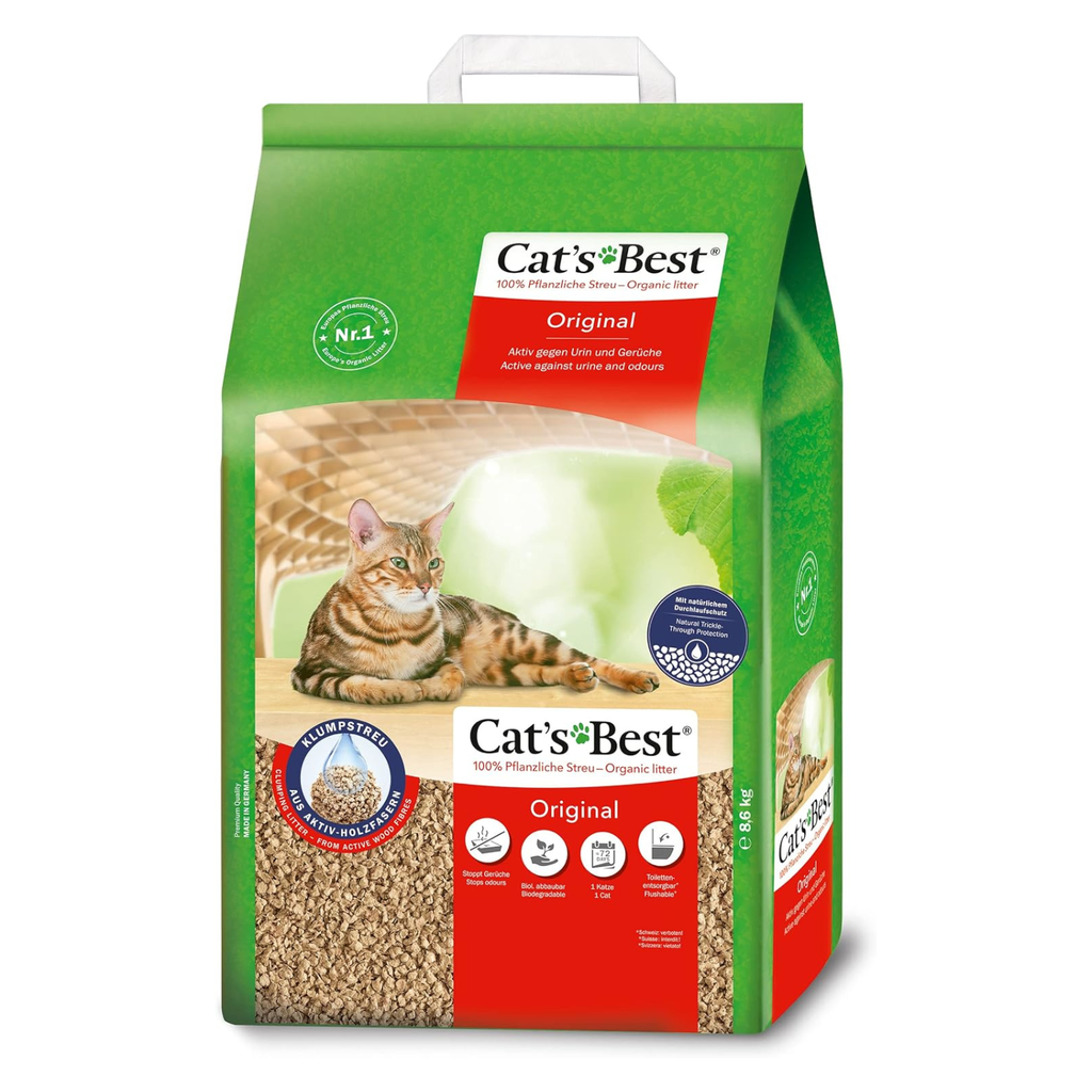 JRS Cat's Best Organic Woody litter For Cat And Small Pets-Original-20Litre (8.6kg)