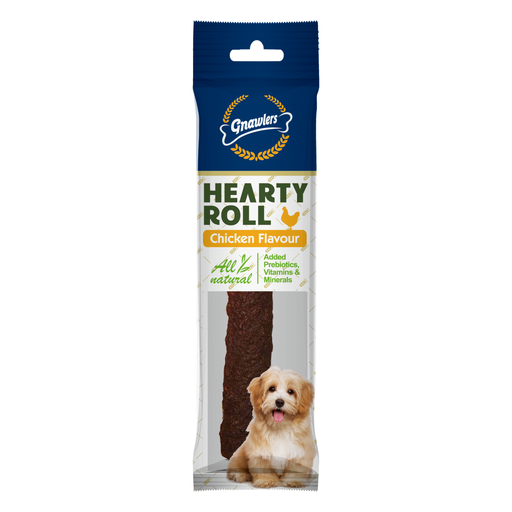 Gnawlers Hearty Roll 4.5" Treat For Dogs-Chicken 40g