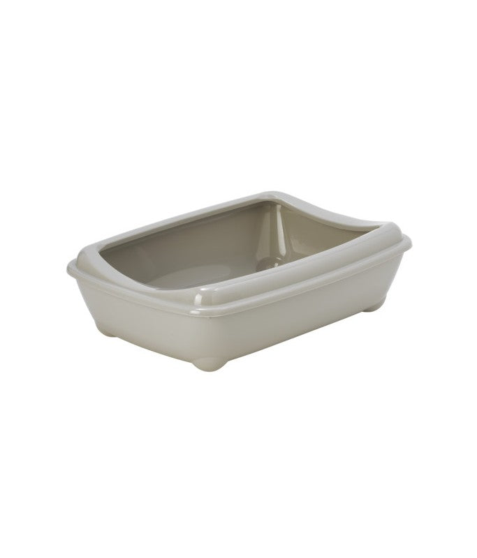 Moderna Arist-O-Tray-Cat Litter Tray 49.9 x 37.6 x 13.8 cm (With Rim)-Grey