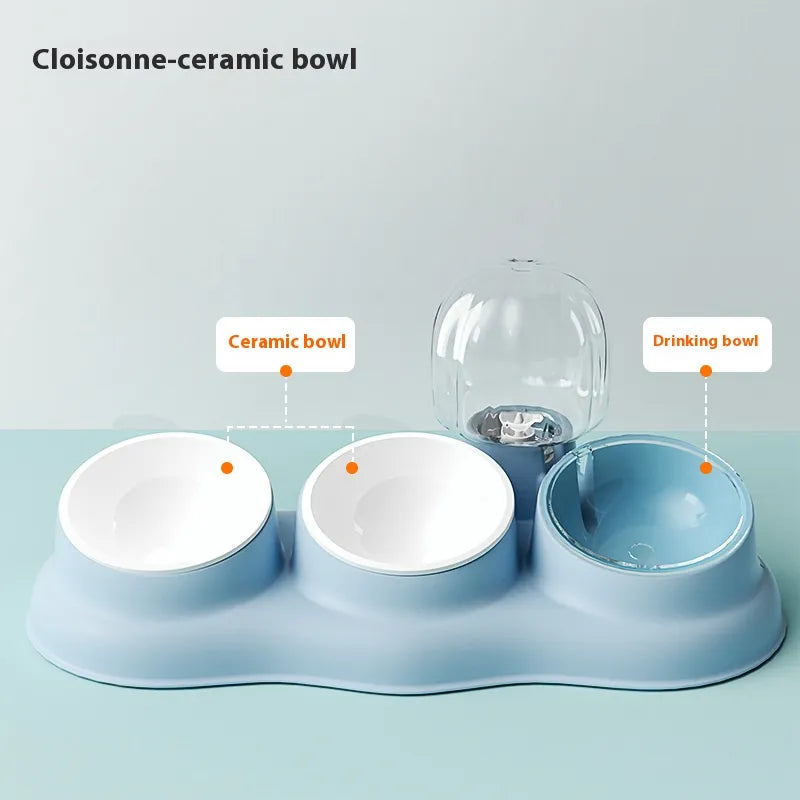 Pado Tripple Bowl with Dispenser-Purple 43*13*23cm