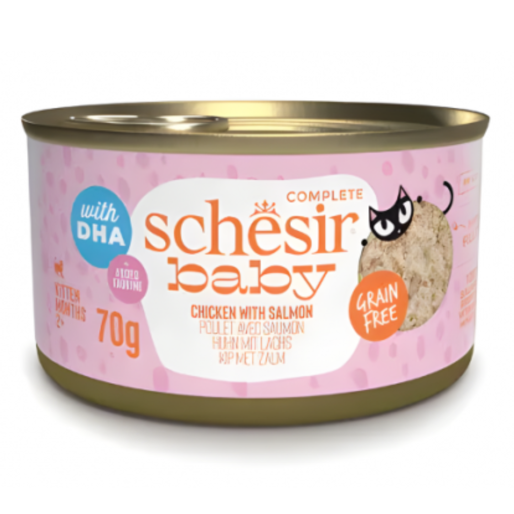 Schesir Baby Kitten Wholefood - Chicken With Salmon 70g (Min Order- 12 Cans)