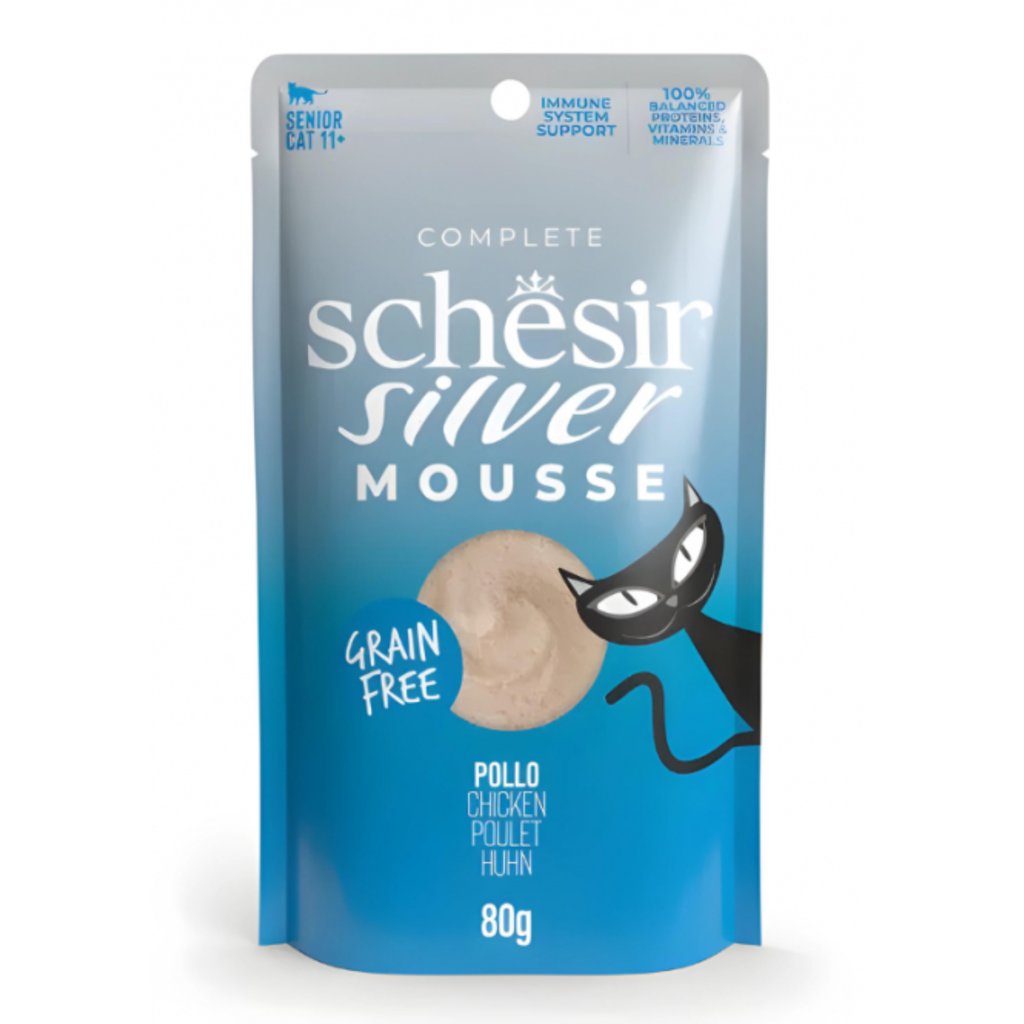 Schesir Silver Mousse Senior Cat - Chicken 80g (Min Order- 12 Pouch)