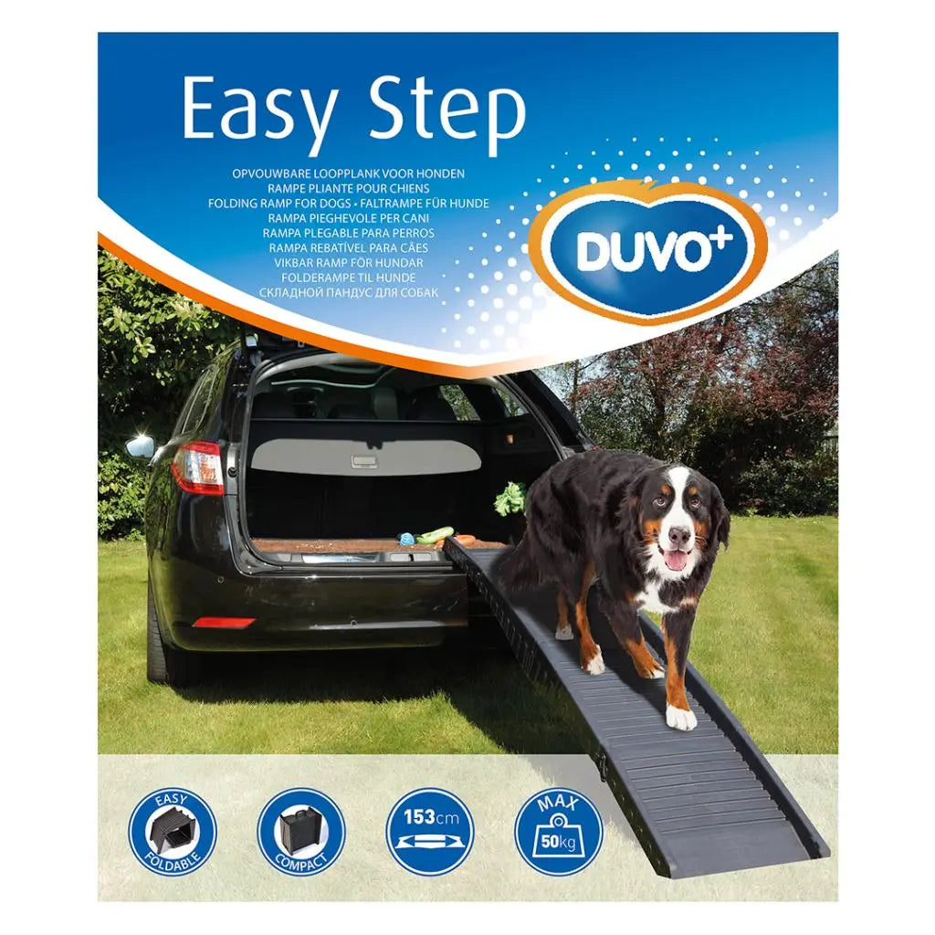 Duvo Car Ramp Plastic Easy Step Up to 50kg - Grey 43 x 40 x 26cm[Dimension - 43 x 40 x 26cm]