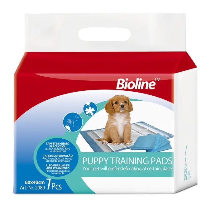Bioline Puppy Training Pads [Dimension - 60 x 40cm, Weight - 250g, Count - 7]