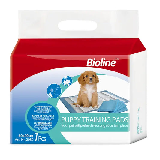 Bioline Puppy Training Pads [Dimension - 60 x 40cm, Weight - 250g, Count - 7]