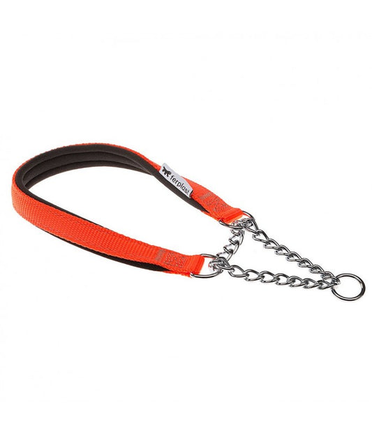Ferplast Daytona CSS Semi - Pull - Out Collar With Soft Padding[Color - Orange, Dimension - 60cm x 25mm]