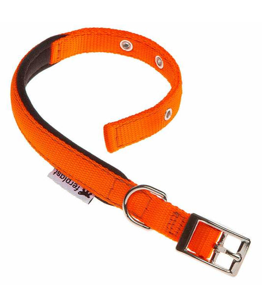 Ferplast Daytona C Nylon Dog Collar[Color - Orange, Dimension - 27-35cm x 15mm]