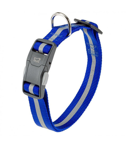 Ferplast Club Reflex C - Reflective dog leash complete with magnetic clasp - Black / Blue / Red[Color - Blue, Dimension - 30 x 44cm x 15mm]