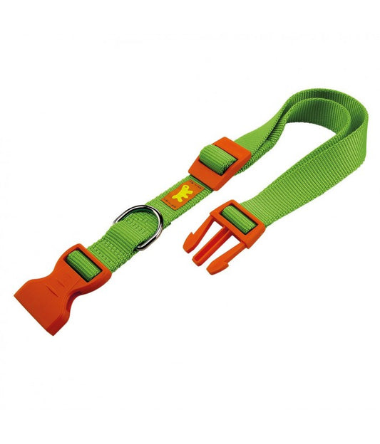 Ferplast Club C Colours Nylon Dog Collar With Snap Clip[Color - Green, Dimension - 36-56cm x 20mm]