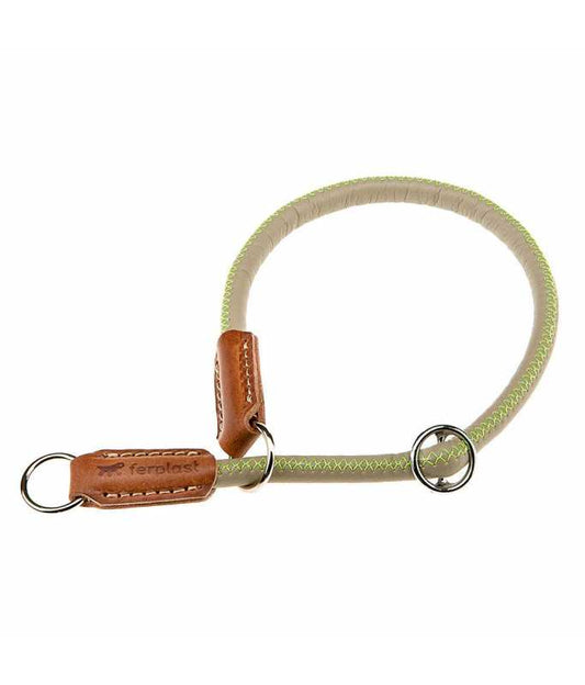 Ferplast Half-Choke Collar for Dogs Eco-Leather[Color - Grey, Dimension - 35cmx10mm]