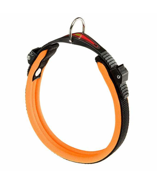 Ferplast Dog Collar with Soft Padding and Closure with Micro Regulation[Color - Orange, Dimension - 33cmX15mm]