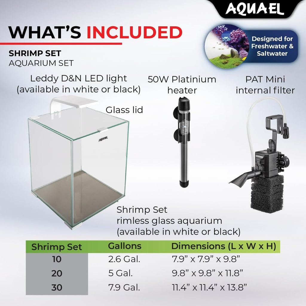 Aquael Shrimp Set Smart White-Day & Night[Volume - 20L]