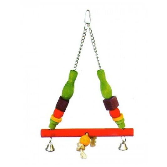 VanPet Triangle Type Swing Toy For Large Birds With Bell 40 x 25cm