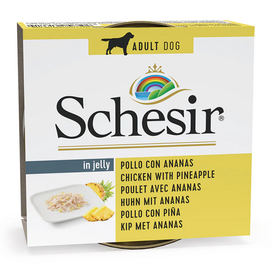 Schesir Dog Wet Food in Jelly Can-Chicken With Pineapple 150g [MOQ:10pcs]