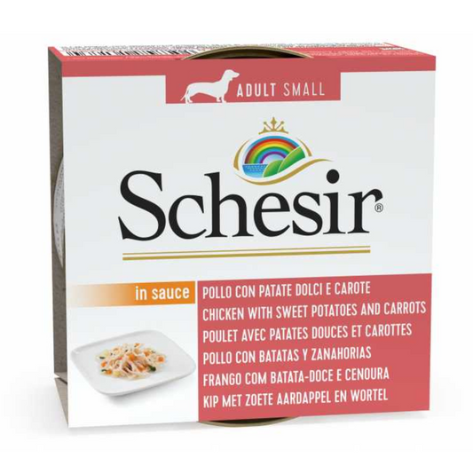 Schesir Dog Wet Food Can-Chicken with Potatoes and Carrots - (Min Order 85g- 14pcs)[Weight - 85g]