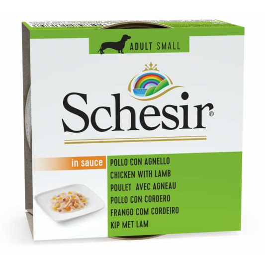 Schesir Dog Wet Food Can-Chicken with Lamb - (Min Order 85g- 14pcs)[Weight - 85g]