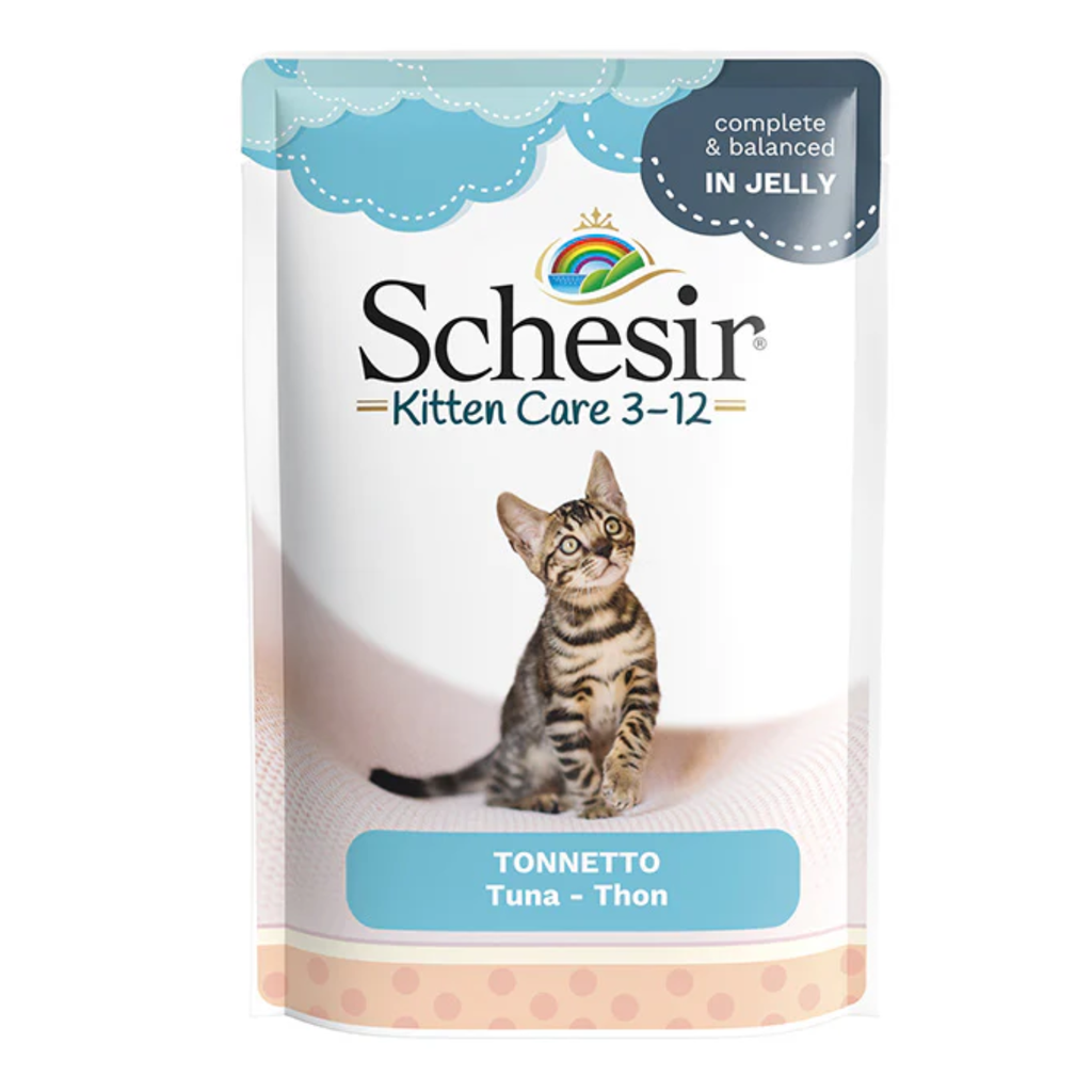 Schesir Kitten Care- Pouch In Jelly 3-12 Tuna Wet Food 85g (Min Order - 20pcs)[Weight - 85g]