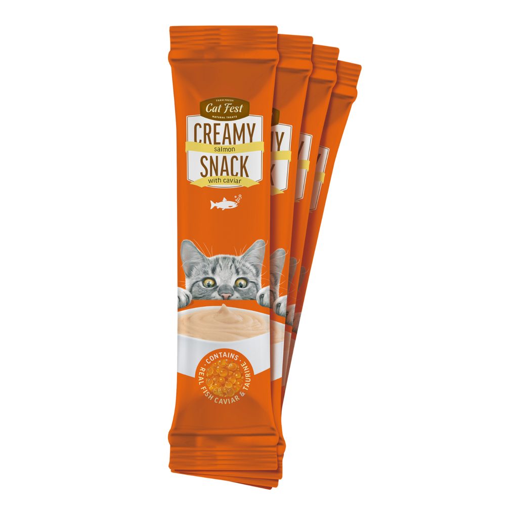 Cat Fest Creamy Snacks-Salmon With Caviar 4x10g