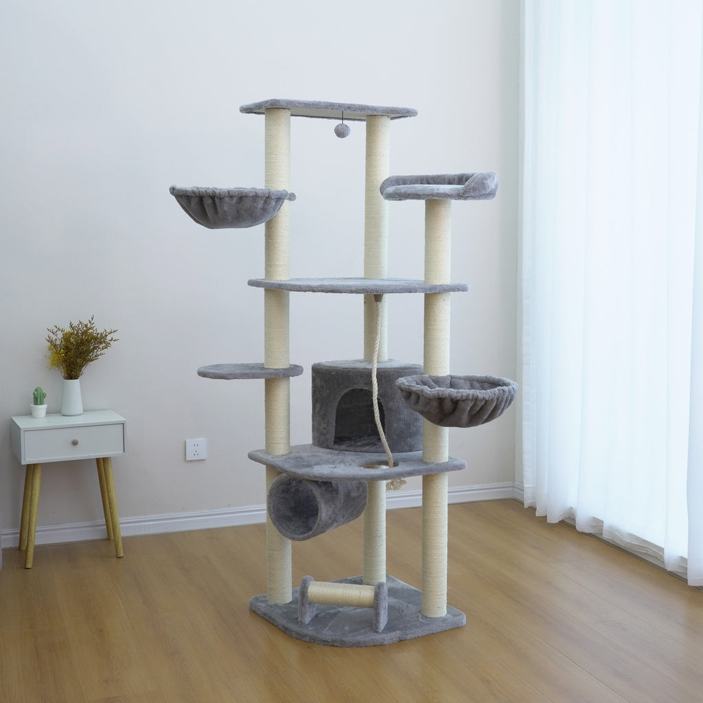 Catry Cat Tower With Scratcher 55x55x171cm