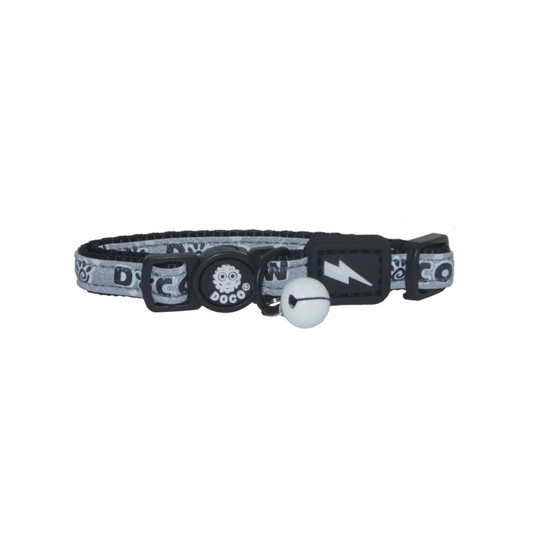 DOCO® Reflective Cat Collar - Printed Pattern, 1.0 X 19-31cm(XS) Black