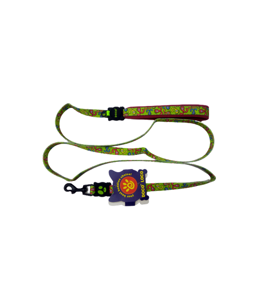 DOCO® LOCO Leash - 6ft (DCL1072)[Texture - Green Monster, Size - S]