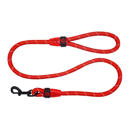 DOCO® Reflective Rope Leash With Plastic Encased Handle Loop Ver.9 Ø13mm x 180cm [Color - Red, Size-L]
