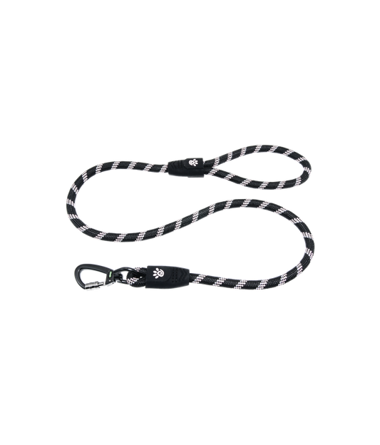 Doco 5ft Reflective Rope Leash With Click & Lock Snap (DCROPE5060)[Color - Black, Size - S]