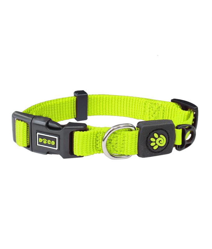 DOCO Signature Nylon Collar - 2.5 x 45-68cm[Size - L, Color - Lemon]