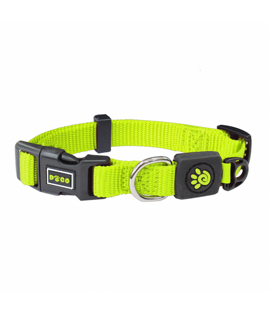 DOCO Signature Nylon Collar - 2.5 x 45-68cm[Size - L, Color - Lemon]