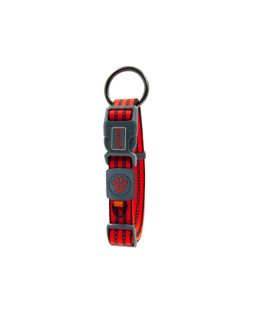 DOCO VARIO O - Ring Collar with Reflective Stitching[Color - Red, Size - XL]