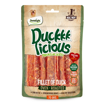 Dentalight Duckki Licious Jerky Treats For Dogs-Fillet of Duck 70g