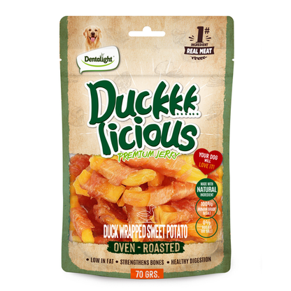 Dentalight Duckki Licious Jerky Treats For Dogs-Duck Wrapped Sweet Potato 70g