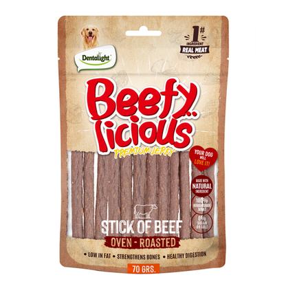 Dentalight Beefy Licious Jerky Treats For Dogs-Stick of Beef 70g
