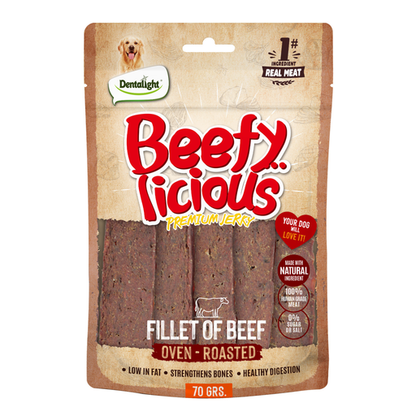 Dentalight Beefy Licious Jerky Treats For Dogs-Fillet of Wagyu Beef 70g