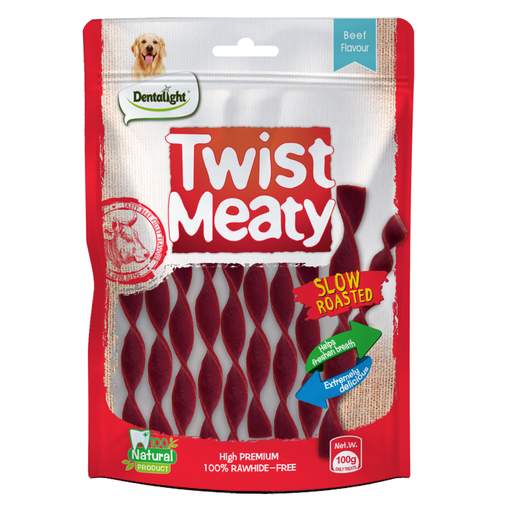 Dentalight Twist Meaty 5"-Snack For Dog-Beef 100g