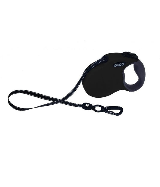 Doco® Adventure Retractable Leash 6 Meter/16' Up To 20Kg[Color - Black, Size - M]
