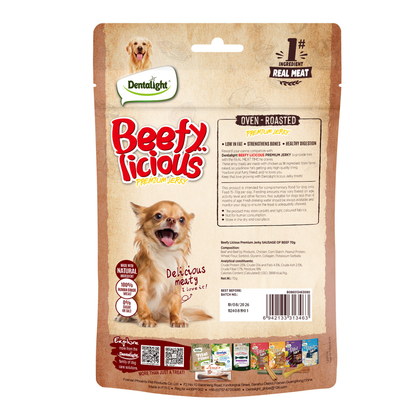 Dentalight Beefy Licious Jerky Treats For Dogs-Sausage of Beef 70g