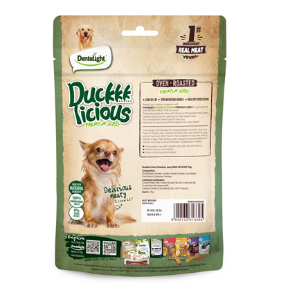 Dentalight Duckki Licious Jerky Treats For Dogs-Ring of Duck 70g