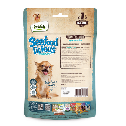 Dentalight Seafood Licious Jerky Treats For Dogs-Fillet of Salmon 70g