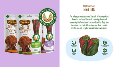 Dog Fest Dental Treats For Adult Dogs - Chewy Roll -Chicken 100g