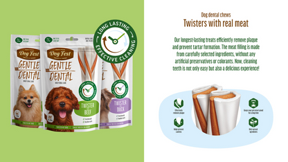 Dog Fest Dental Treats For Adult Dogs -Twister -Duck 100g (14cm)
