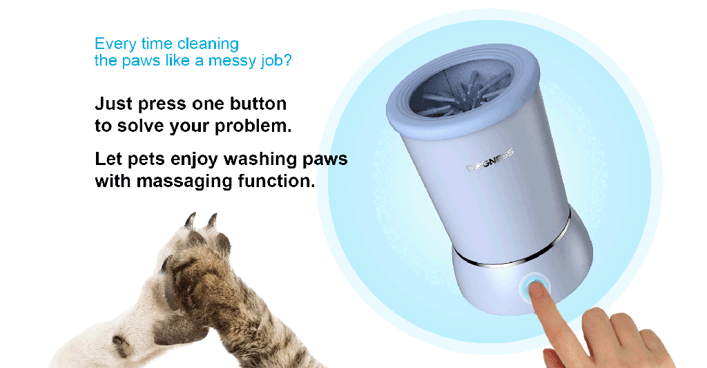 Dogness Automatic Pet Paw Cleaner & Massager-White