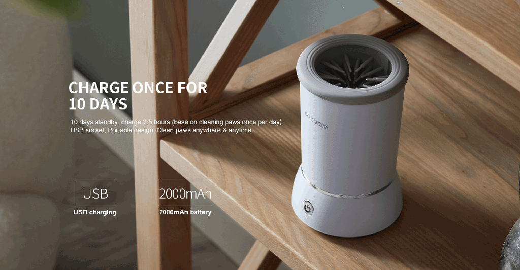 Dogness Automatic Pet Paw Cleaner & Massager-White