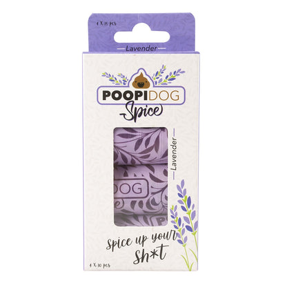 Duvo+ Poopi Dog Poo Bag Spice Purple (Lavender Fragrance) 4 x 15pcs [Count - 4]