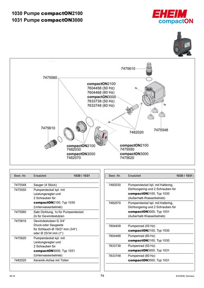 EHEIM compactON 1000 aquarium pump