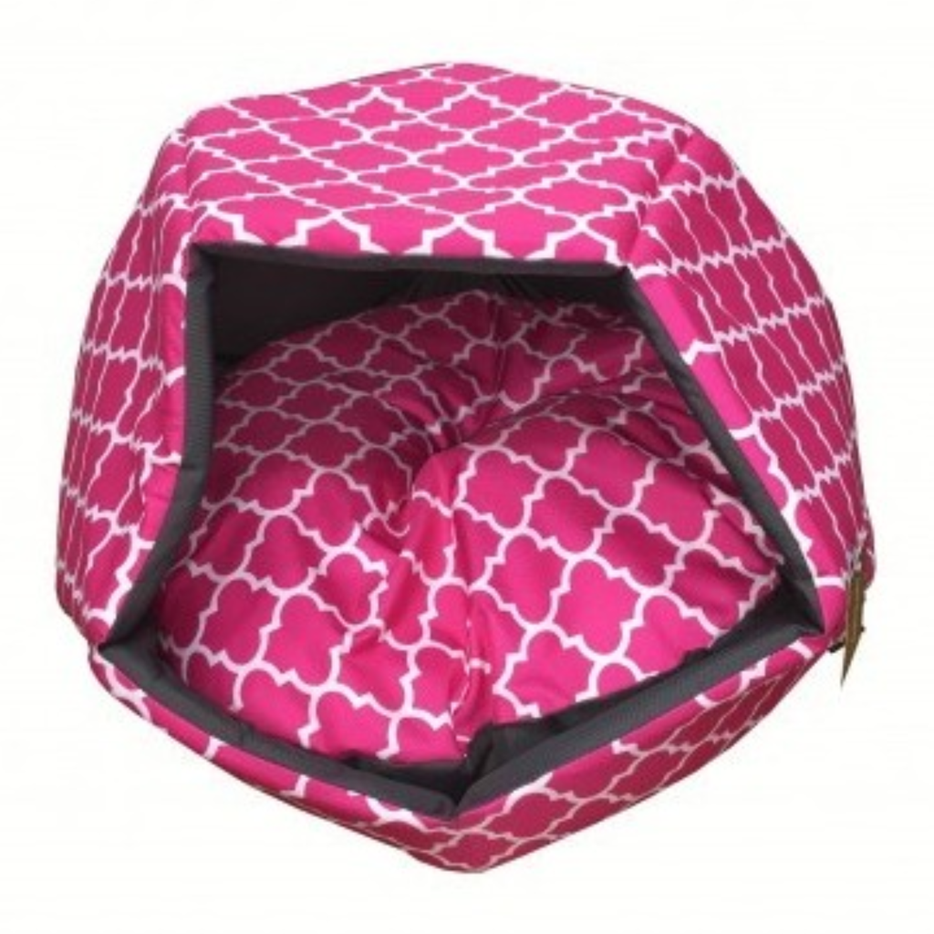 Empets Cubby House With Cushion Modern (60x60x44cm)[Dimension - 60x60x44cm, Texture - Printed Pink]