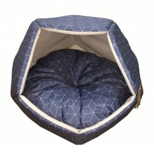 Empets Cubby House With Cushion Modern (60x60x44cm)[Dimension - 60x60x44cm, Texture - Printed Blue]