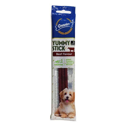 Gnawlers Yummy Meaty Stick For Dogs Beef Flavour ×3pcs (20g)