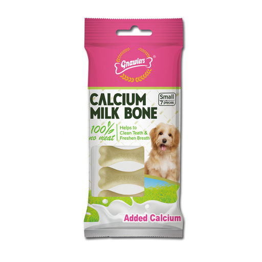 Gnawlers Calcium Milk Bone 2" Small-Snack For Dogs-7pcs/pack-60g