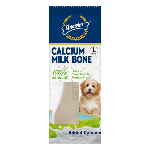 Gnawlers Calcium Milk Bone 4" Large-Snack For Dogs-55g